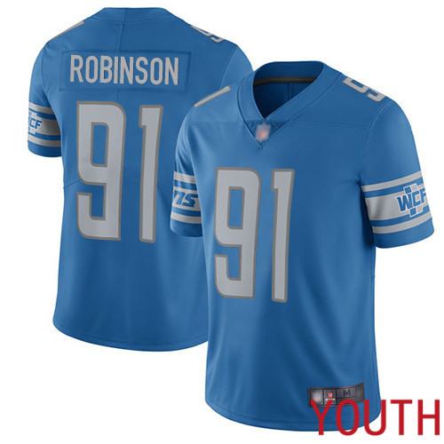 Detroit Lions Limited Blue Youth Ahawn Robinson Home Jersey NFL Football #91 Vapor Untouchable->youth nfl jersey->Youth Jersey